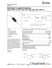 Datasheet OPI110 manufacturer OPTEK