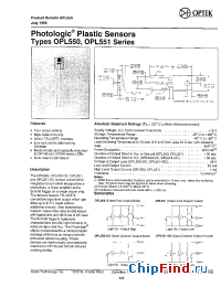 Datasheet OPL550A manufacturer OPTEK
