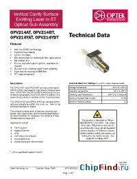 Datasheet OPV214T manufacturer OPTEK