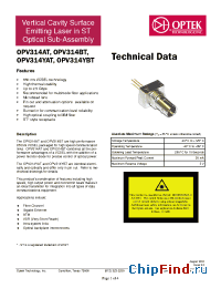 Datasheet OPV314YAT производства OPTEK
