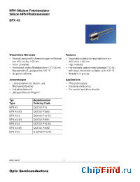 Datasheet BPX43-4/-5 manufacturer OSRAM