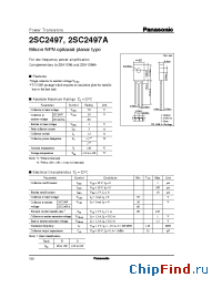 Datasheet 2SC2497 manufacturer Panasonic