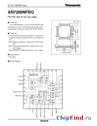 Datasheet AN7289 manufacturer Panasonic
