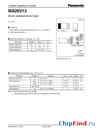 Datasheet MA26V13 manufacturer Panasonic