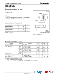 Datasheet MA2Z374 manufacturer Panasonic