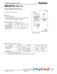 Datasheet MA2Z376 manufacturer Panasonic