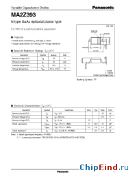 Datasheet MA2Z393 manufacturer Panasonic