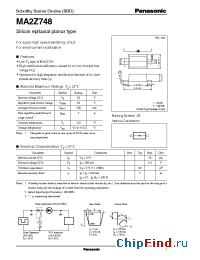 Datasheet MA2Z748 manufacturer Panasonic