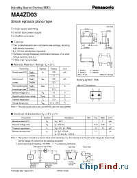 Datasheet MA4ZD03 manufacturer Panasonic