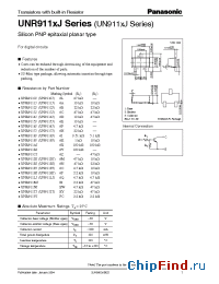 Datasheet UNR911FJ manufacturer Panasonic