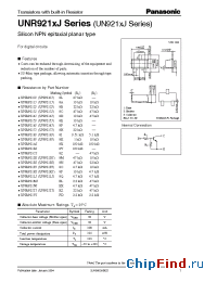 Datasheet UNR921FJ manufacturer Panasonic
