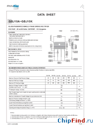 Datasheet GBJ10B manufacturer Pan Jit