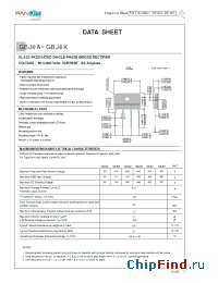 Datasheet GBJ6A manufacturer Pan Jit