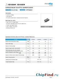 Datasheet SD103BW manufacturer Pan Jit