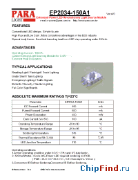 Datasheet EP2034-150A1 manufacturer Para Light
