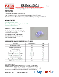 Datasheet EP204K-150C1 manufacturer Para Light