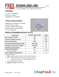 Datasheet EP204K-35B1-3SE manufacturer Para Light