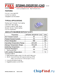 Datasheet EP204K-35G2B1R1-CAD manufacturer Para Light