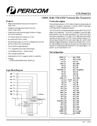 Datasheet GTLP16612AA manufacturer Pericom