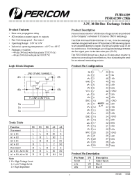Datasheet PI3B162209 manufacturer Pericom