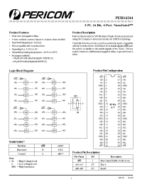 Datasheet PI3B162244 manufacturer Pericom