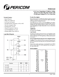 Datasheet PI3B32160AE manufacturer Pericom