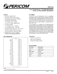 Datasheet PI3V314 manufacturer Pericom