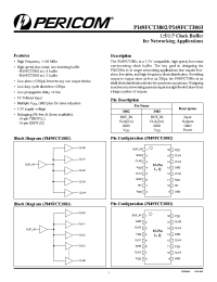Datasheet PI49FCT3802 manufacturer Pericom
