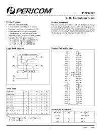 Datasheet PI5C16212 manufacturer Pericom