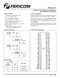 Datasheet PI5C16233C manufacturer Pericom