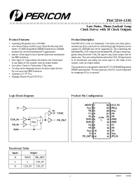 Datasheet PI6C2510-133EL manufacturer Pericom