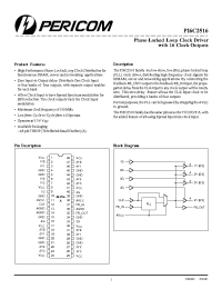 Datasheet PI6C2516A manufacturer Pericom