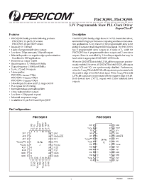 Datasheet PI6C3Q991-2 manufacturer Pericom