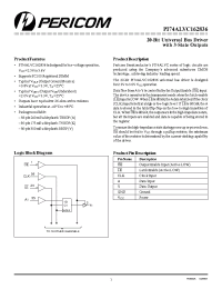 Datasheet PI74ALVC162836K manufacturer Pericom