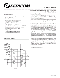 Datasheet PI74ALVCH16270A manufacturer Pericom