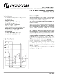 Datasheet PI74ALVCH16271A manufacturer Pericom