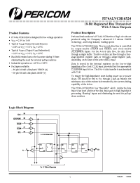 Datasheet PI74ALVCH16524 manufacturer Pericom