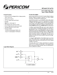 Datasheet PI74ALVTC16721 manufacturer Pericom