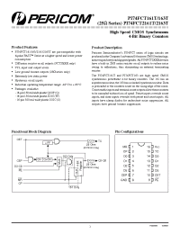 Datasheet PI74FCT161 manufacturer Pericom