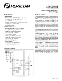 Datasheet PI74FCT162260TA manufacturer Pericom