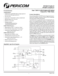 Datasheet PI74FCT162511 manufacturer Pericom