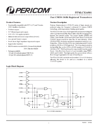 Datasheet PI74LCX16501 manufacturer Pericom