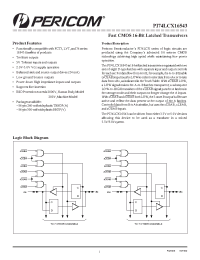 Datasheet PI74LCX16543 manufacturer Pericom