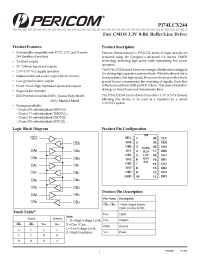Datasheet PI74LCX244H manufacturer Pericom