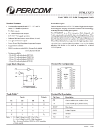 Datasheet PI74LCX373L manufacturer Pericom