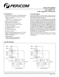 Datasheet PI74LPT162Q952C manufacturer Pericom