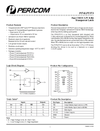 Datasheet PI74LPT373C manufacturer Pericom