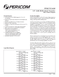 Datasheet PI74LVTC16245AE manufacturer Pericom