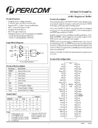 Datasheet PI74SSTVF16857AAE manufacturer Pericom