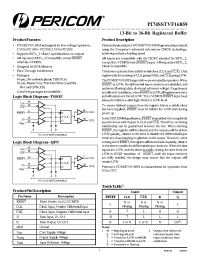 Datasheet PI74SSTVF16859AE manufacturer Pericom